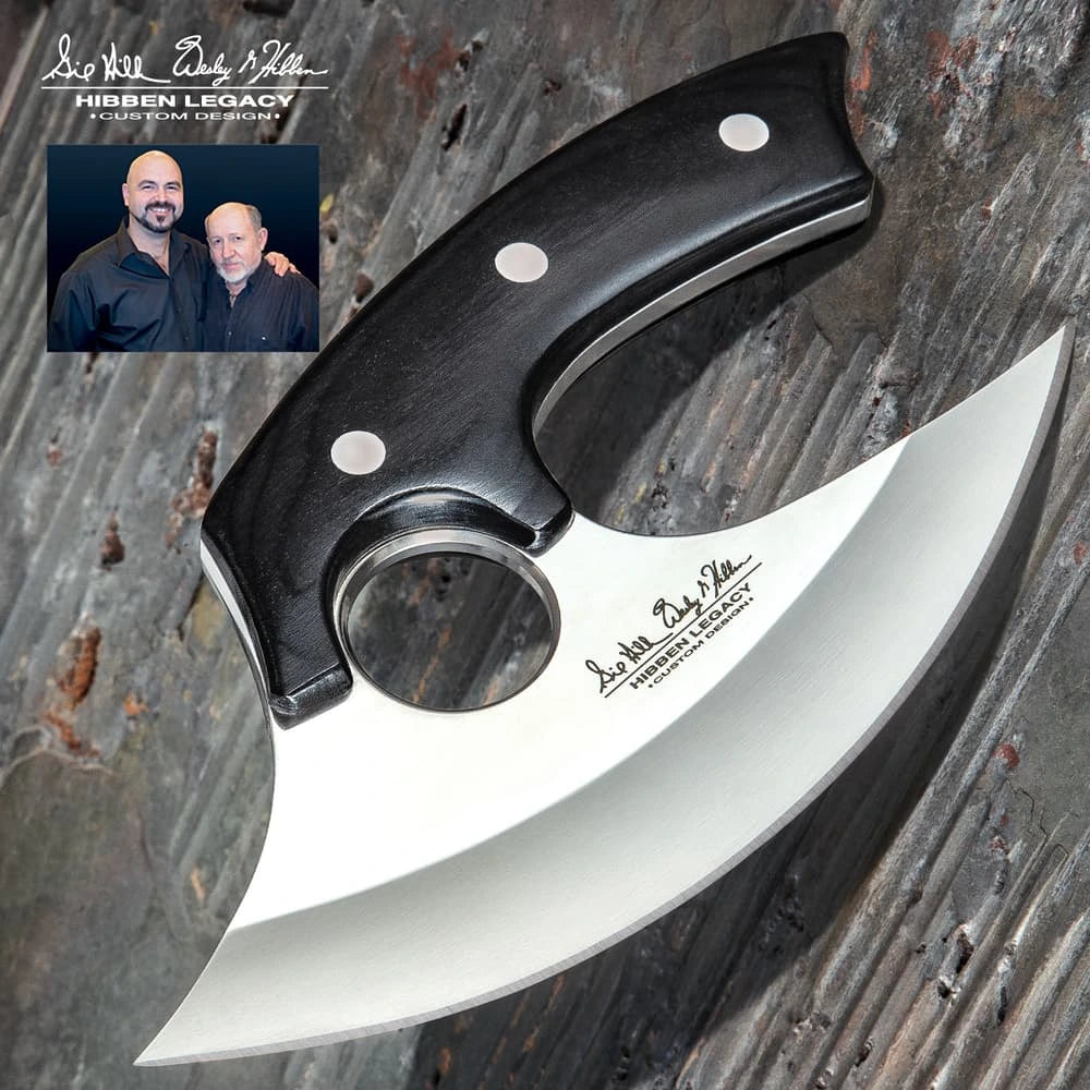 Embossed leather sheath Hibben Legacy ulu carry