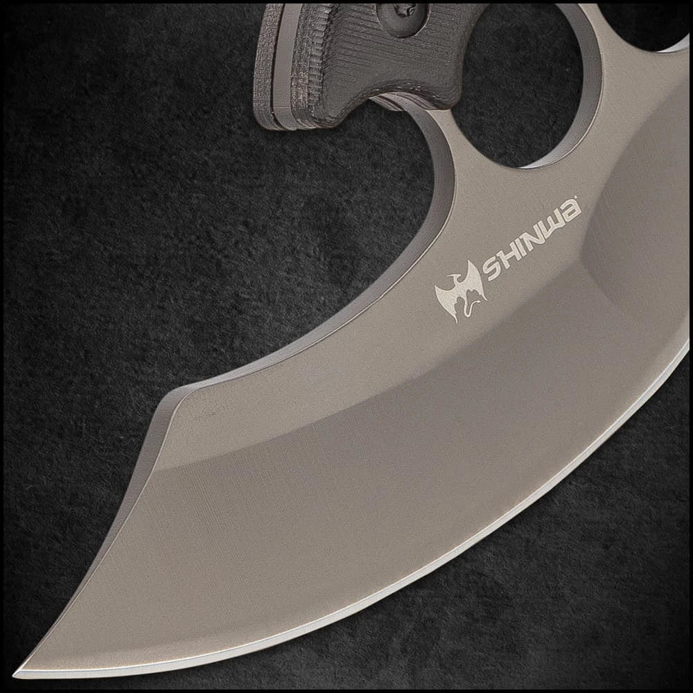 Premier Shinwa Kandao Ulu knife full view with sheath