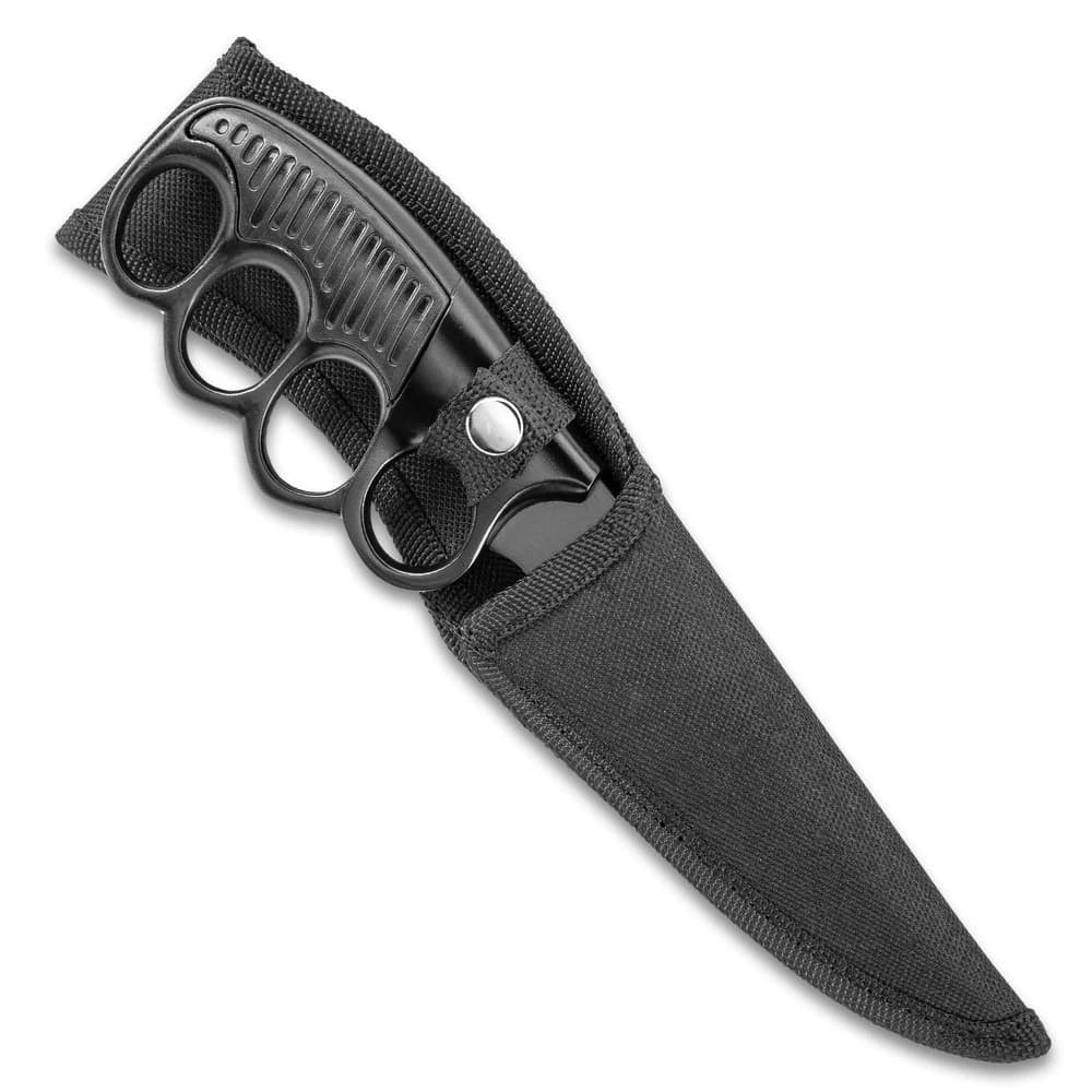 Sentry knucklebuster knife full view with sheath