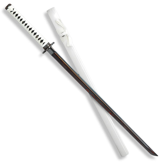 Premium Shinwa White Knight Black Katana Damascus Sword with damascus steel.