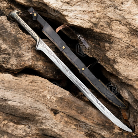 Premium Thranduil Elven King Sword Replica with Mahogany Stand