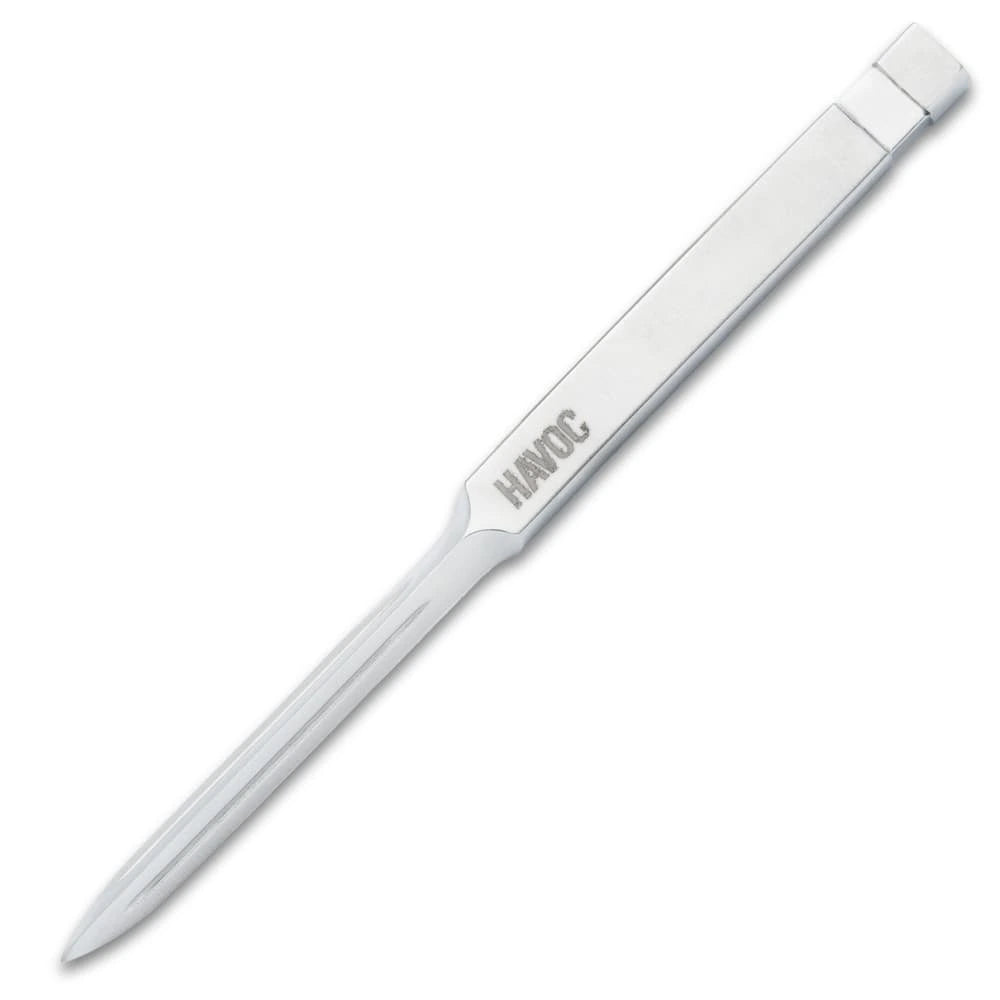 Tri-Blade throwing spike with wrist strap sheath for outdoor target practive