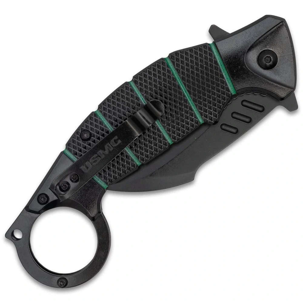 USMC War Claw Karambit knife open view