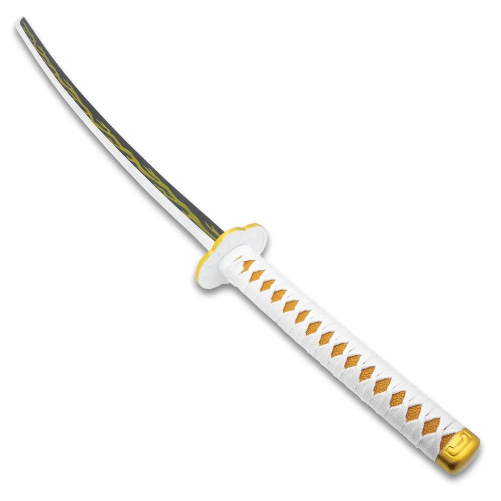 Premium Zenitsu Agatsuma Nichirin Demon Slayer Sword Replica with carbon steel blade.