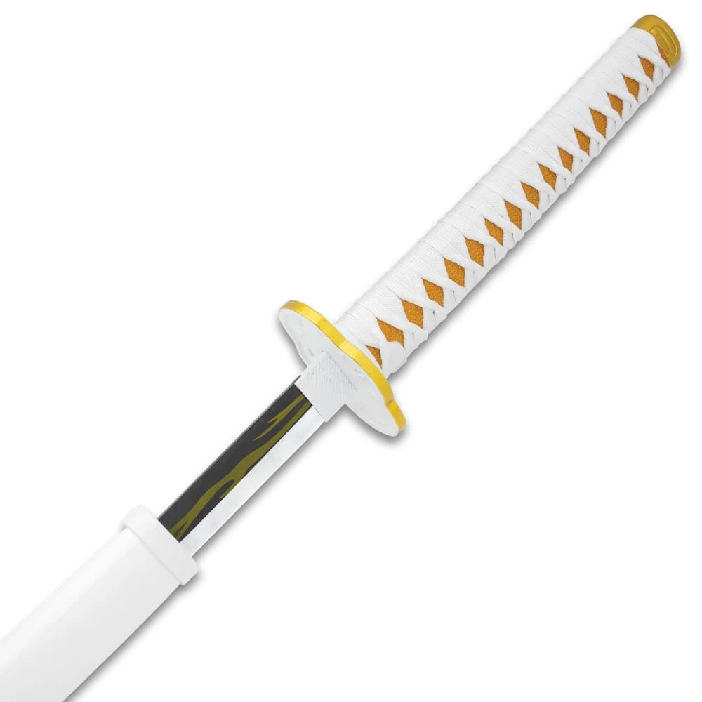 Premium Zenitsu Agatsuma Nichirin Demon Slayer Sword Replica with carbon steel blade.